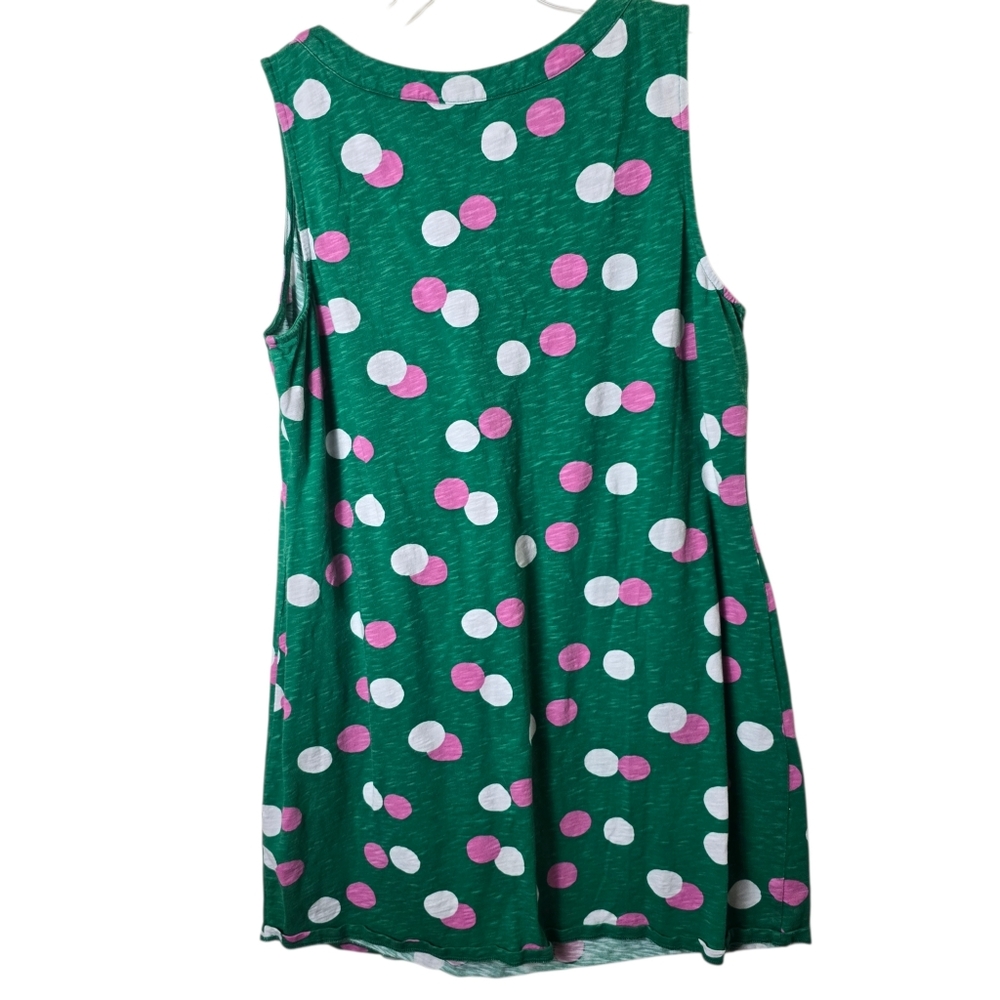 Boden Green Polka Dot Sleeveless V-Neck Dress - Picture 3 of 11
